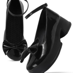 Bow Stylish & Comfortable Mary Jane Block Heels Women's And Girl's